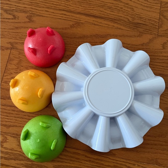 Colorful Floral Taco Plate with Salsa Guac Bowls dinner serve ware design - Picture 5 of 6